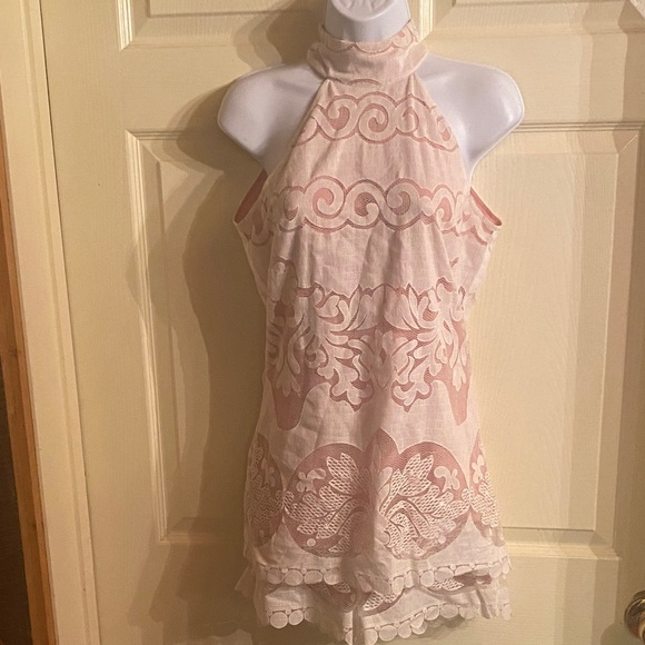 Union Of Angels Pants - Women’s Halter Romper in Blush Pink